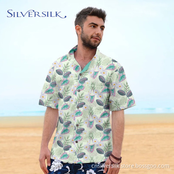 Vintage Print Fish Leaf Shirts Sublimation für Herren